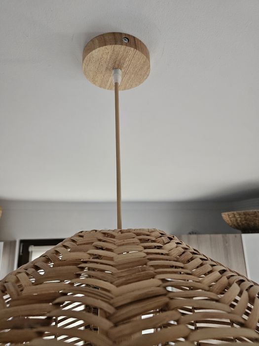 IKEA Lustra abajur ratan lemn NOU