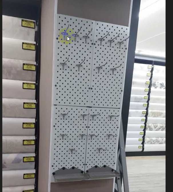 Teshilgan panel, перфопанель, do'konda ilgaklar uchun panel