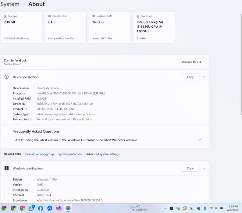 Microsoft Surface Book 2 15 inch schimb cu Macbook