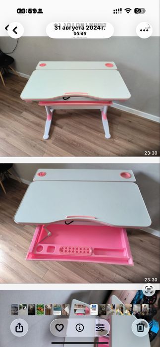 Письменный стол со стулом для девочек