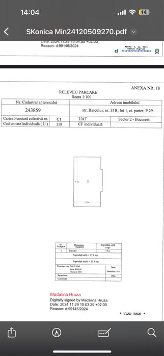 Loc de parcare in complexul Quartz Residence