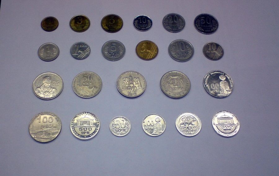 Полный набор монет Узбекистана