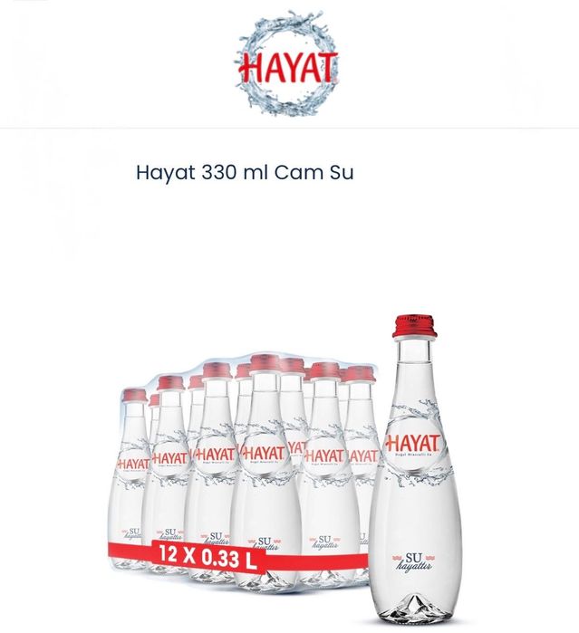 Hayat su natural mineral water Turkey