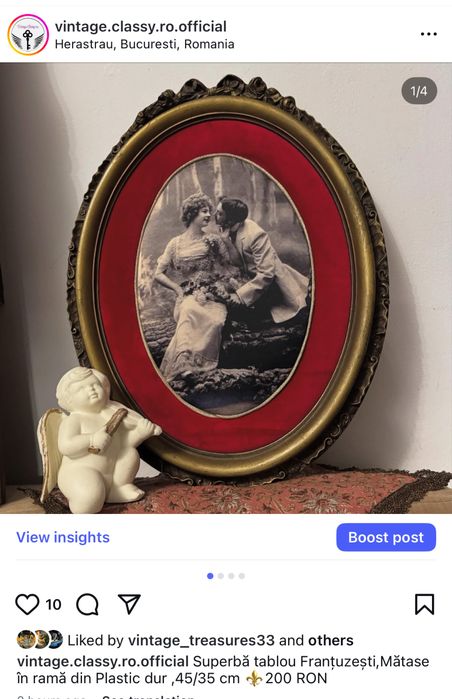Tablou vintage matase