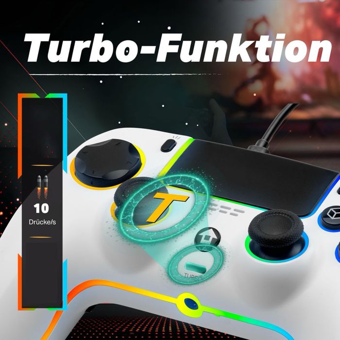 Controller cu fir PS5/PC/Android/Mac joysticks Hall-Effect butoane programabile giroscop vibrație duală – Negru