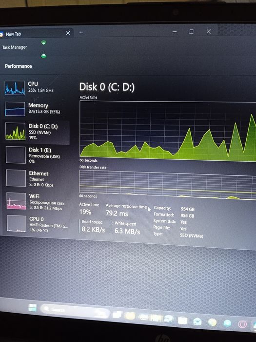 HP 16/1tb RYZEN 7 windows 11 DDR 4 15.6 duyum 3200MT/s
