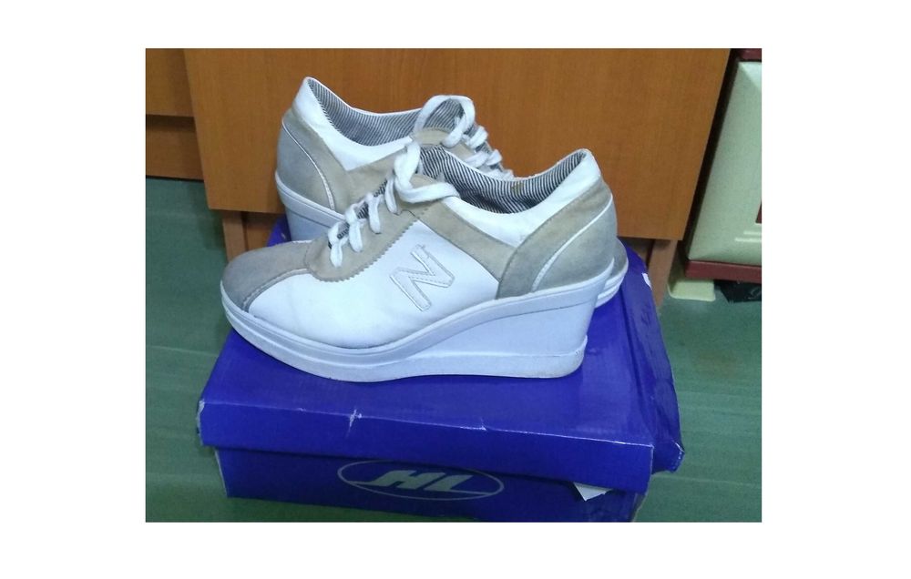 Sneakers/ Adidasi/ Pantofi sport cu platforma, alb-gri Eifa Collection