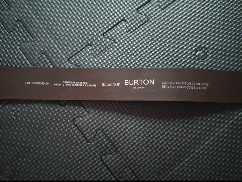 Curea bărbați Burton of London din piele naturală (Real Full Grain) – Nouă – 95 cm