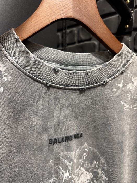 Tricou Balenciaga washed din bumbac 100%
