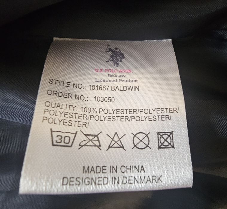 Jacheta anti vânt U.S. Polo bleumarin, gluga, mărime 2XL