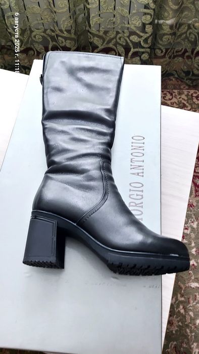 Сапоги зимние кожаные