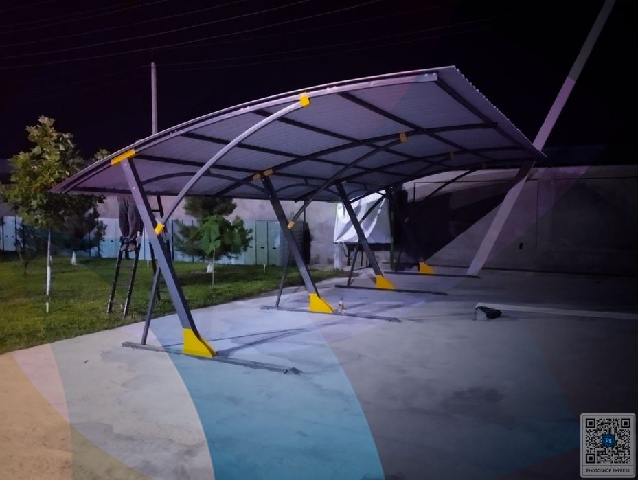 Авто навес навесы на болтах avto naves mashinaga naves hovliga naves