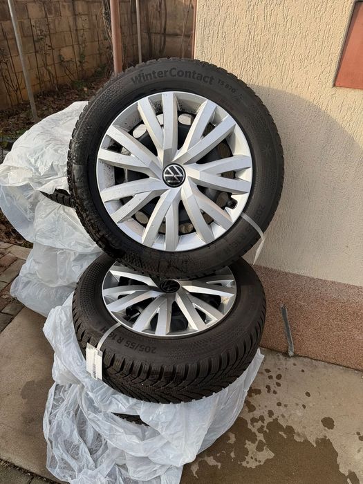 Jante originale  vw golf 16”+anvelope 205.55.16 Continental iarna NOI