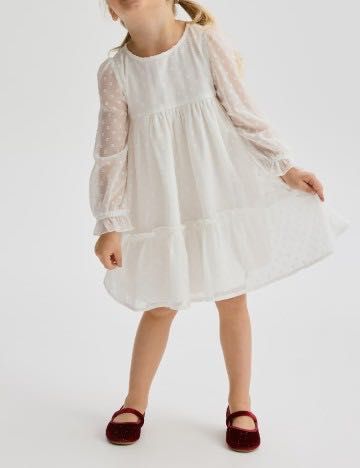 Rochie albă cu mânecă lungă Reserved 104 cm 3-4 ani