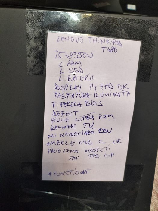 Componente Lenovo T480 ,incomplete ,plăci defecte