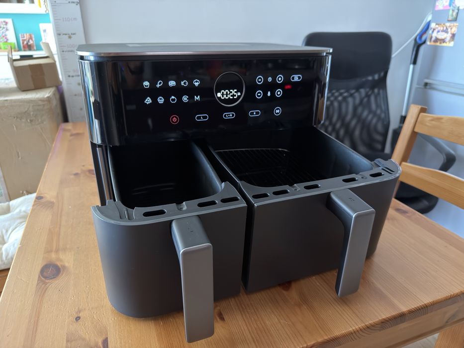 Friteuza dubla cu aer cald Xiaomi Dual Zone,27000 W, capacitate totala 10 L(3,5 L + 6,5 L)