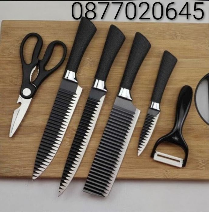 Немска. ZP-009 Професионален кухненски комплект ножове - 6 части,