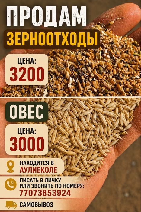 Продам зерноотходы и овес