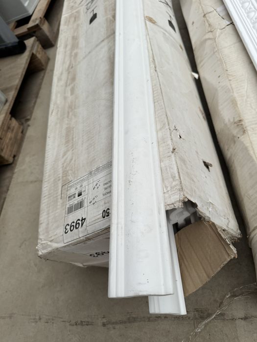 Bagheta ornamentala polistiren extrudat F70, 200 x 7 cm, alb