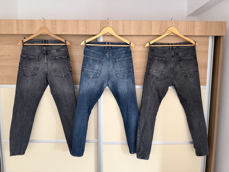 CA NOI - SET 3 Perechi Jeans Blugi Barbati Zara Skinny Cropped EUR40