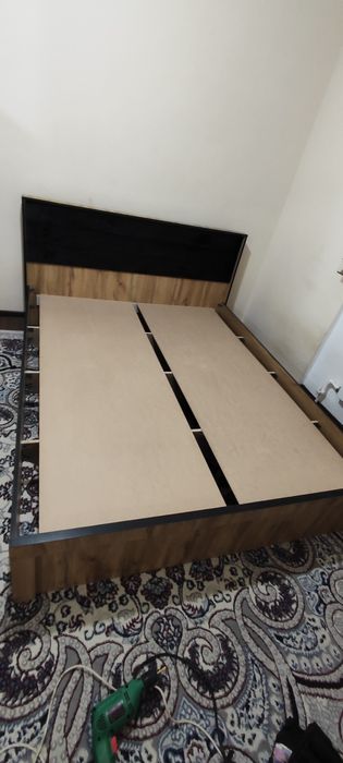 Двуспальная Кровать 205×165см Российский ламинат Цена безматрас