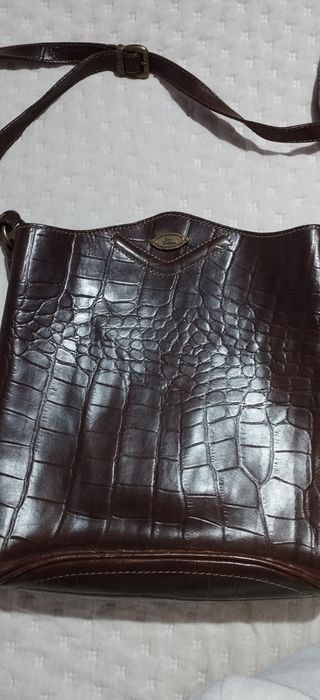 Уникална винтидж дамска чанта маркаThe Trend. Ръчна изработка от  оригинална крокодилска кожа.