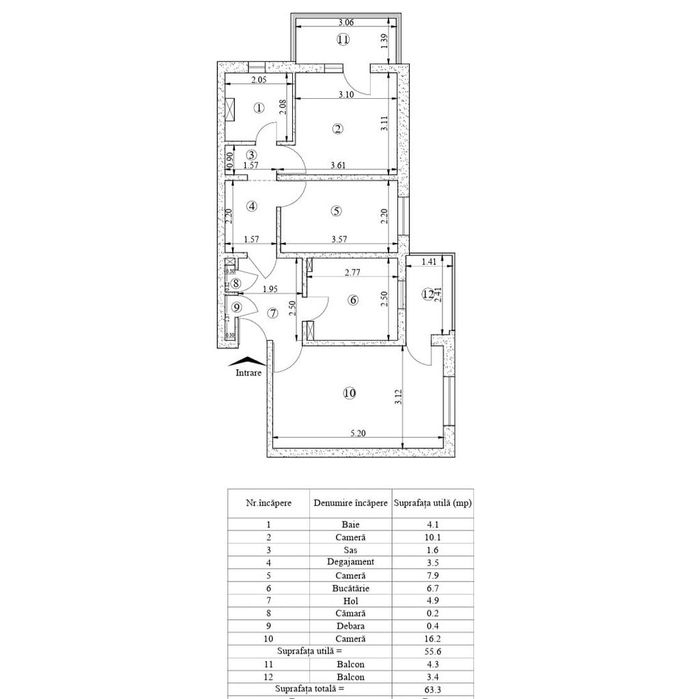 Alexandru cel Bun-Piata, apartament cu 3 camere, decomandat, liber