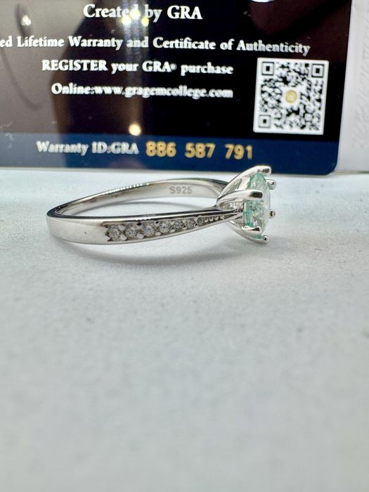 Сребърен пръстен с мойсанит (Диамант) 1 карат