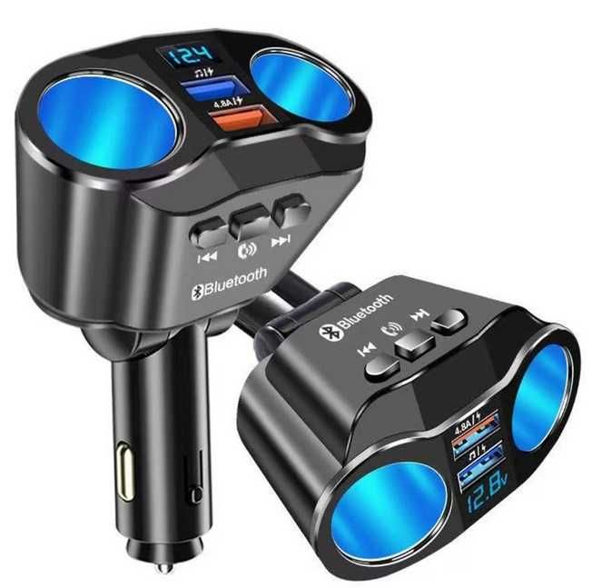FM трансмитер Bluetooth 5.0 и зарядно 2 USB QC3.0