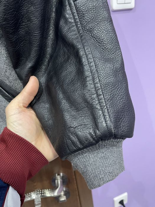 Мъжки якета естествена кожа Bomber Jacket Varsity Leather Baseball