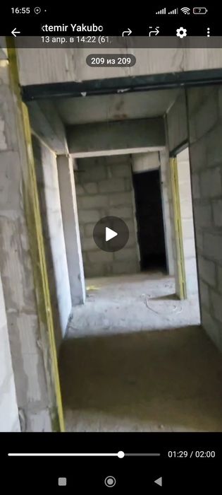 Urganch City 5qavatli binoning 3-qavatida 2xonali 58m2 xonadon