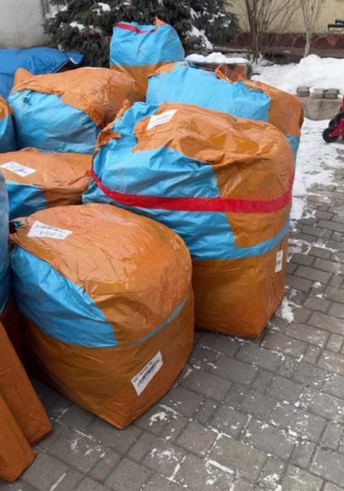 Большие синие мешки (биг бэги) б.у. без строп.