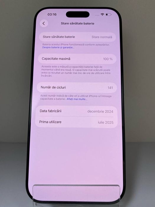 Telefon Apple iPhone 16 Pro Max 256 GB Black, Cod 126137