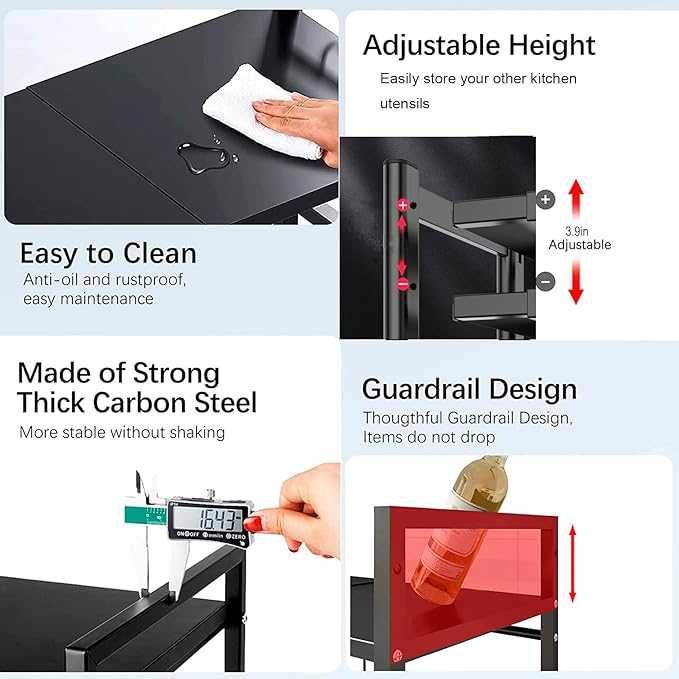 Разширяема поставка за микровълнова фурна,  стомана, здрава стойка,
