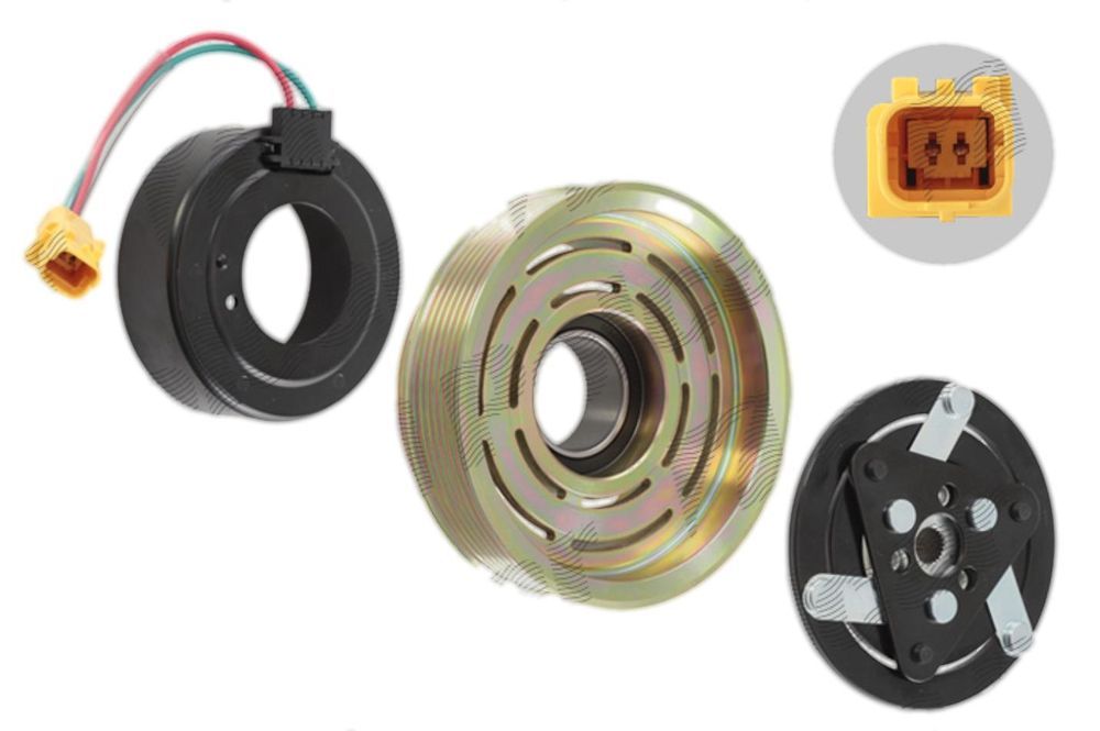 Ambreiaj compresor AC Nissan Cube, Juke, Micra, Note, NV200, Qashqai; Renault Clio, Modus, Twingo, Wind, 1.5 dci, 1.5, 1.2, 1.2 TCE, Diam. Fulie[mm]: