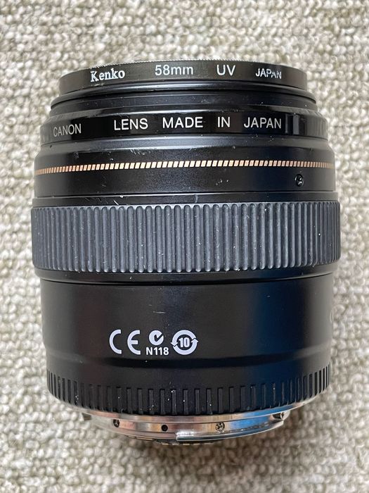 Обектив Canon EF 85mm f 1.8, Канон и UV филтър Kenko