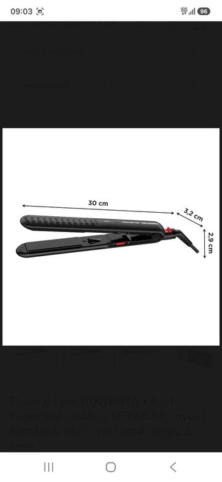Placa de par ROWENTA x Karl Lagerfeld Optiliss SF323LF0, invelis Keratin & Glow, varf rece, negru & rosu