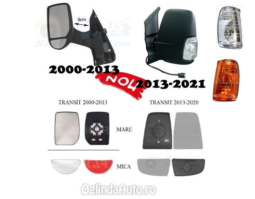 Oglinda FORD TRANSIT geam sticla oglinzi stanga dreapta MONTAJ GRATIS