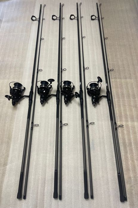 SET 4 Lansete Super Point 3.9m, 4.5lbs 2segmente + 4 Mulinete FL 9000