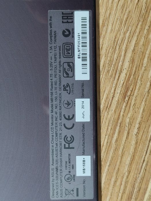 Monitor extern ASUS MB168B+
