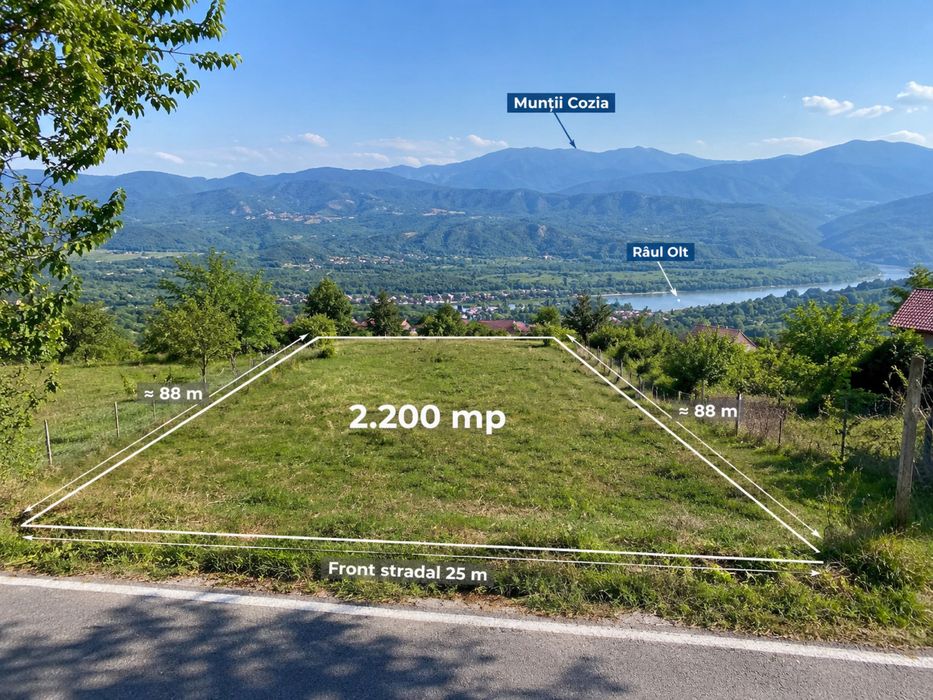 Teren 2.200 mp Călimănești – Punctul Lazuri | Priveliște superbă | 30 €/mp