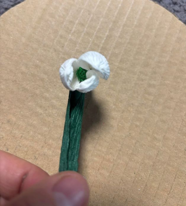 Кокичета и минзухари  от креп хартия