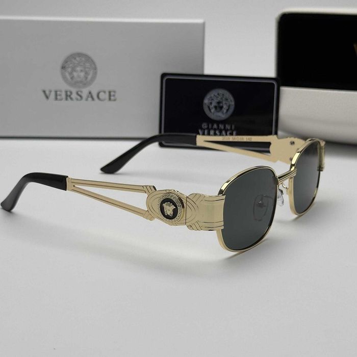 Унисекс слънчеви очила  Gold Medusa Vintage Edition UV400 CE Златни очила Метални