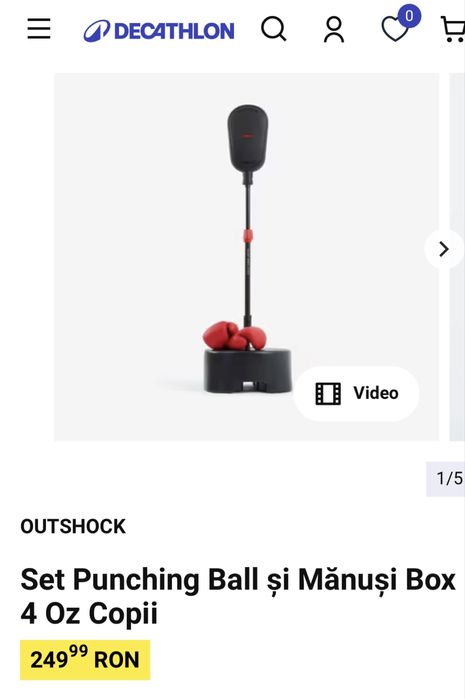 De vanzare Set Punching Ball și Mănuşi Box 4 Oz Copii