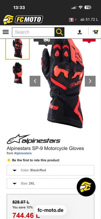 Manusi SP9 alpinestars Noi