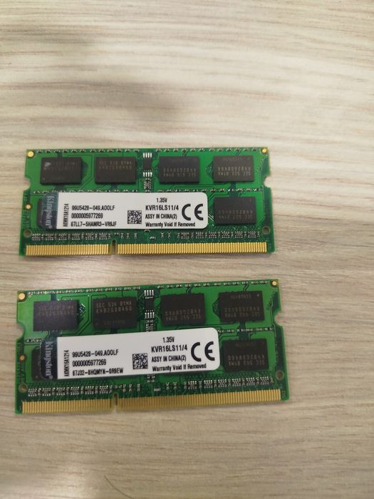 Ddr 3, kingston 4g operativka, 1.35 kuchlanishli nizkiy
