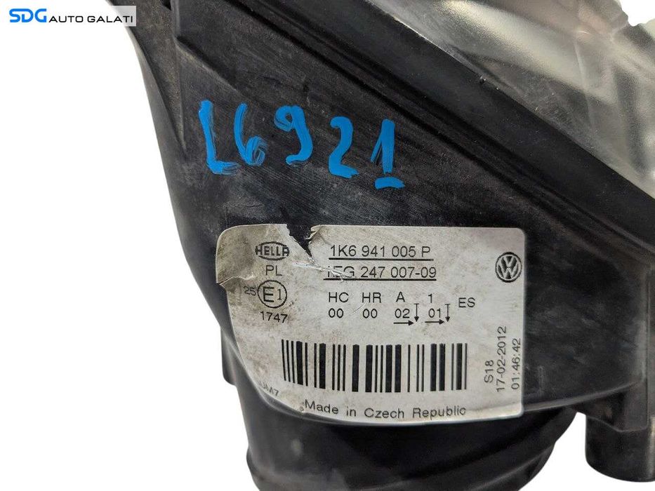 Far Stanga Halogen Volkswagen Jetta 3 2005 - 2011 Cod 1K6941005P [L6921]