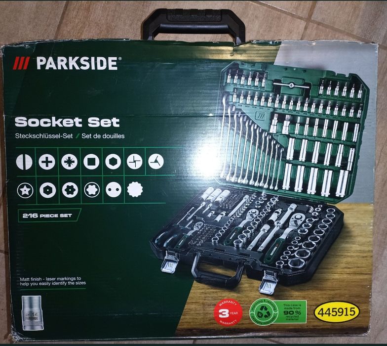 Parkside set 216 piese trusa scule chei tubulare inelare clichet combi