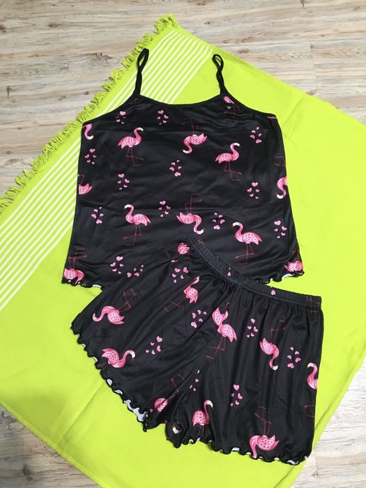 Pijama cu imprime flamingo