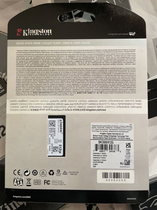 Kingston SSD 512Gb жесткий диск